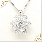 ネックレス Pt900×Pt850 ダイヤモンド2.390ct 花デザイン