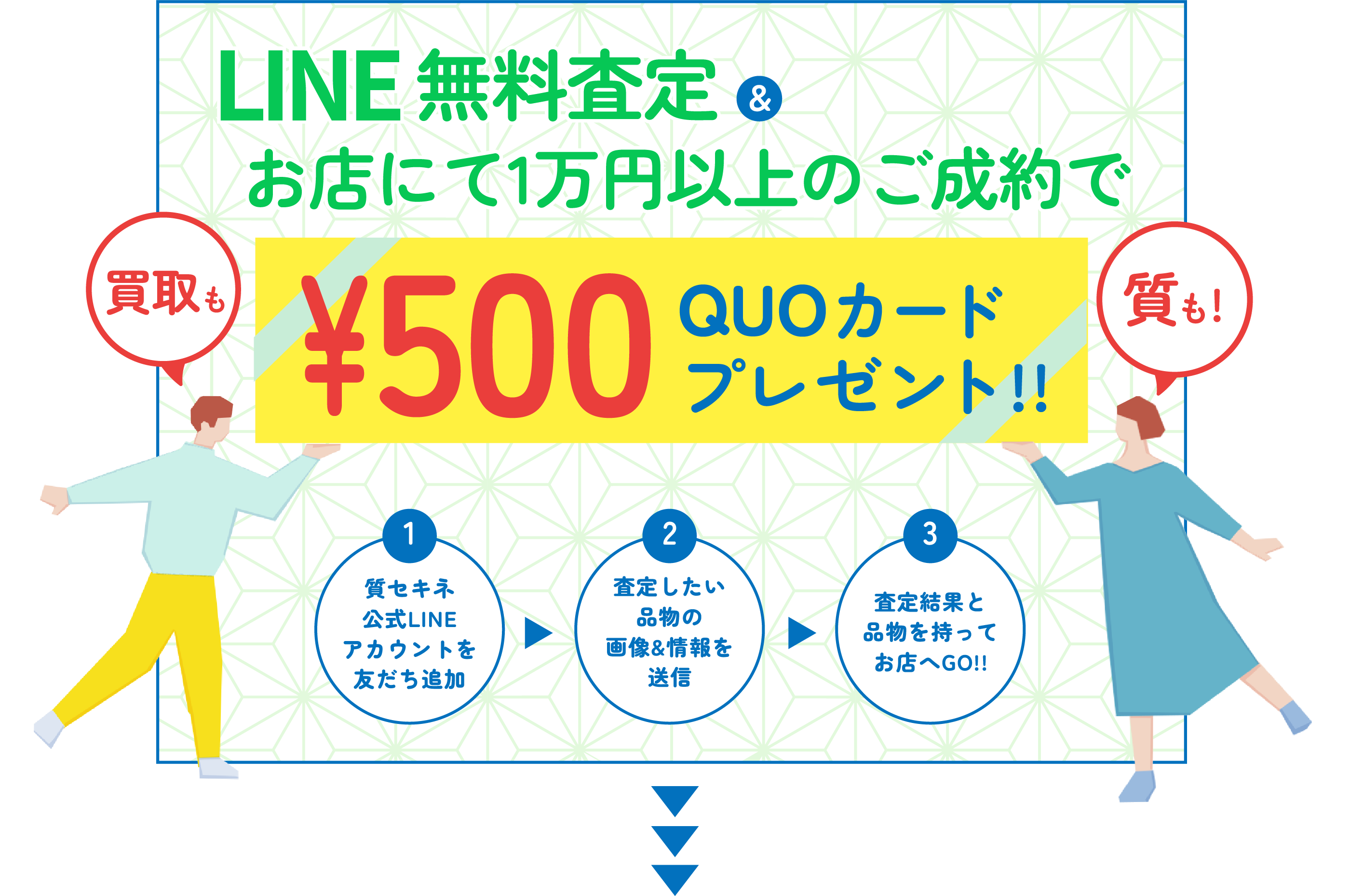 質セキネ LINE無料査定でQUOカードプレゼント